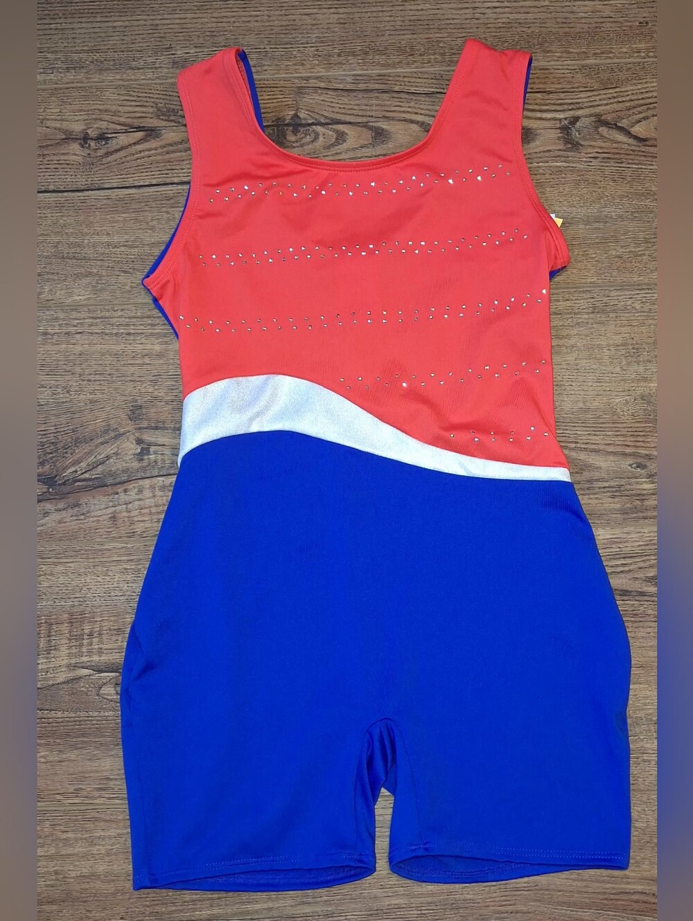 Cat & Jack Red, Royal Blue and White Sleeveless Gymastics Leo ☆Size 10/12☆